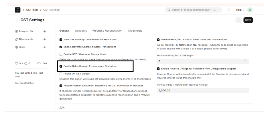 GST Settings in ERPNext